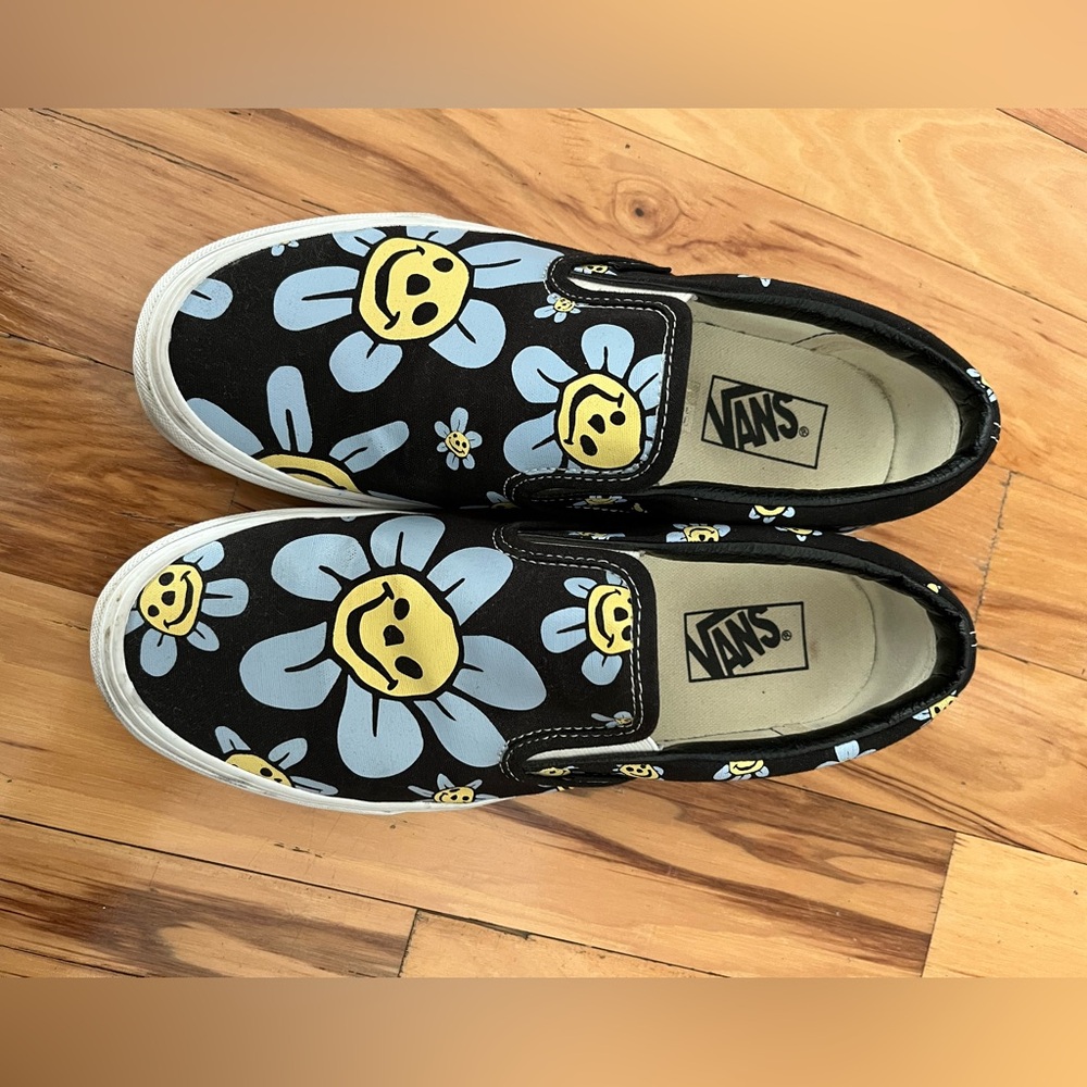 Unisex Flower Print Vans Size 9M 10.5W